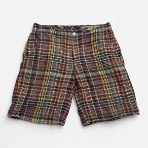 Polo Ralph Lauren Madras Plaid Shorts Bleecker Fit Size 34 Cotton